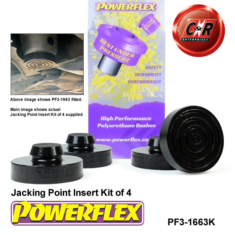 Powerflex Jacking Point Insert Kit of 4 for Audi TT Mk1 2WD (99-06