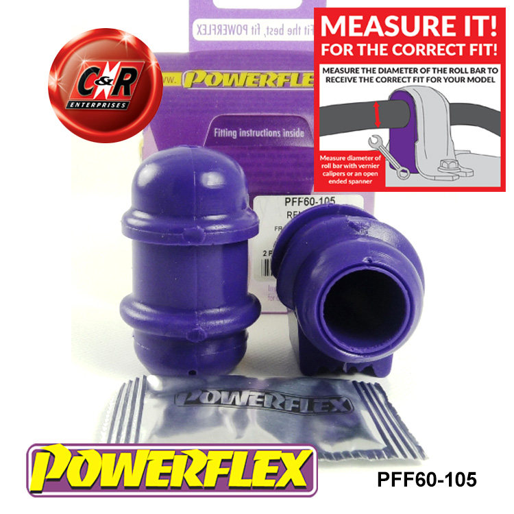Powerflex PFF12-105 – Prise Pour Barre Antiroulis 22 Mm (Fixation Intérieure Avant) | Compatible Avec De Nombreux Véhicules